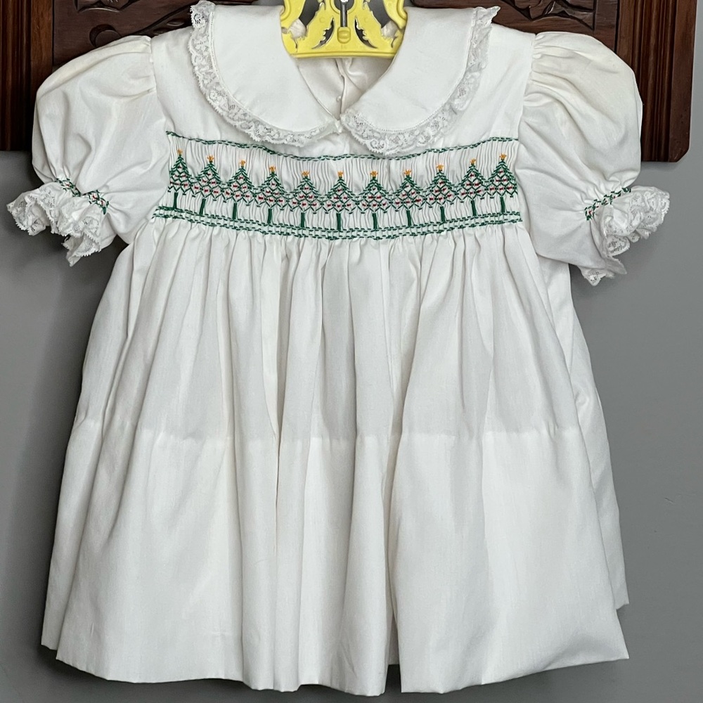 Vintage 50s 1950s Itty Bitty Christmas Holiday Xmas Dress For Baby